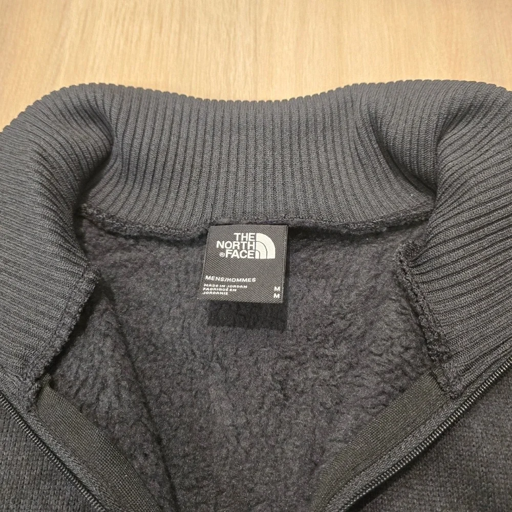 NWT‎ The North Face Mens Pullover Quarter Zip Sweater Fleece Medium Black Gotham